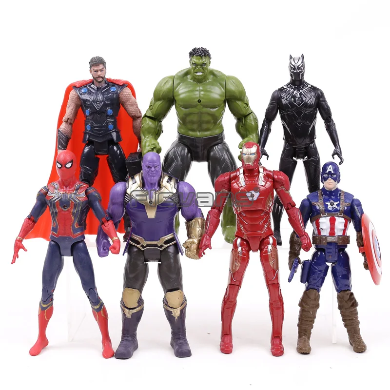 Marvel Мстители Бесконечность войны фигурки игрушки набор Халк Черная пантера Капитан Америка человек паук танос халкбастер Железного человека
