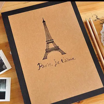 Высококачественный романтический фотоальбом с изображением Эйфелевой башни A4