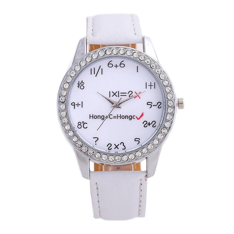 Модные женские часы для отдыха Брендовые кожаные бриллианты математическая