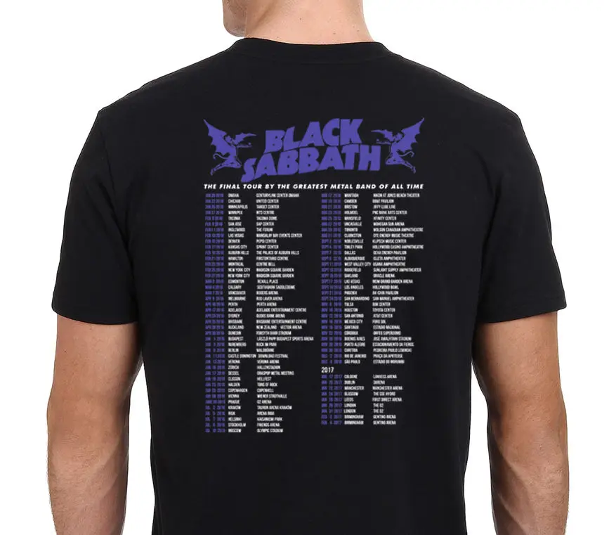 Black Sabbath конец тура футболка Классические хлопковые Для мужчин круглый вырез
