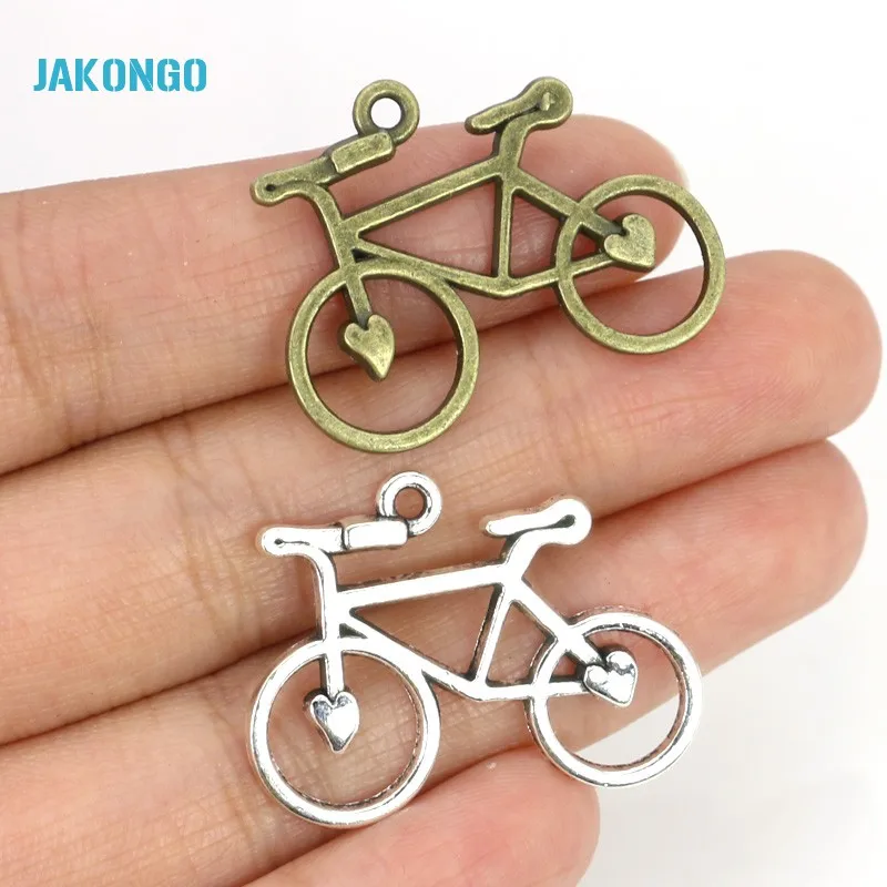 10 шт. винтажные античные посеребренные Подвески для велосипеда подвески