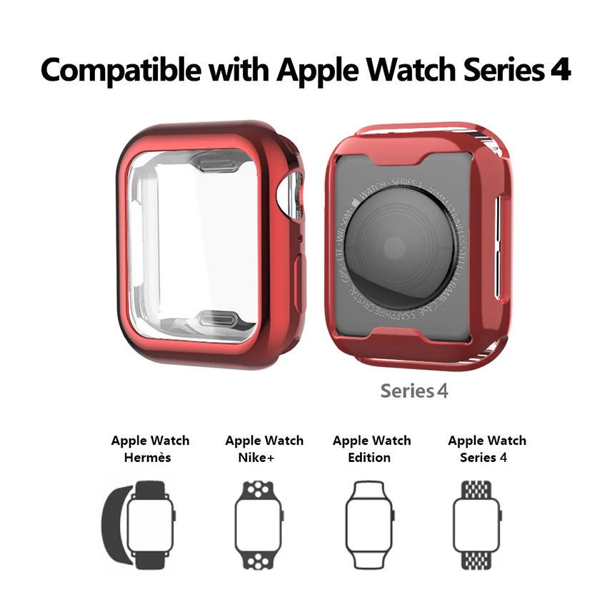 Тонкий чехол для часов Apple Watch 4 40 мм 44 360 градусов полная защита экрана из мягкого