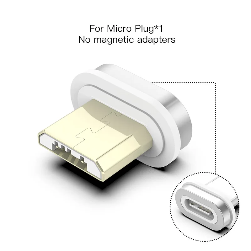 Micro Plug PZOZ Магнитный Кабель-адаптер Micro usb адаптер для быстрой зарядки телефона Microusb type-C магнитное зарядное устройство usb c для iphone xiaomi type C - Цвет: Micro Plug