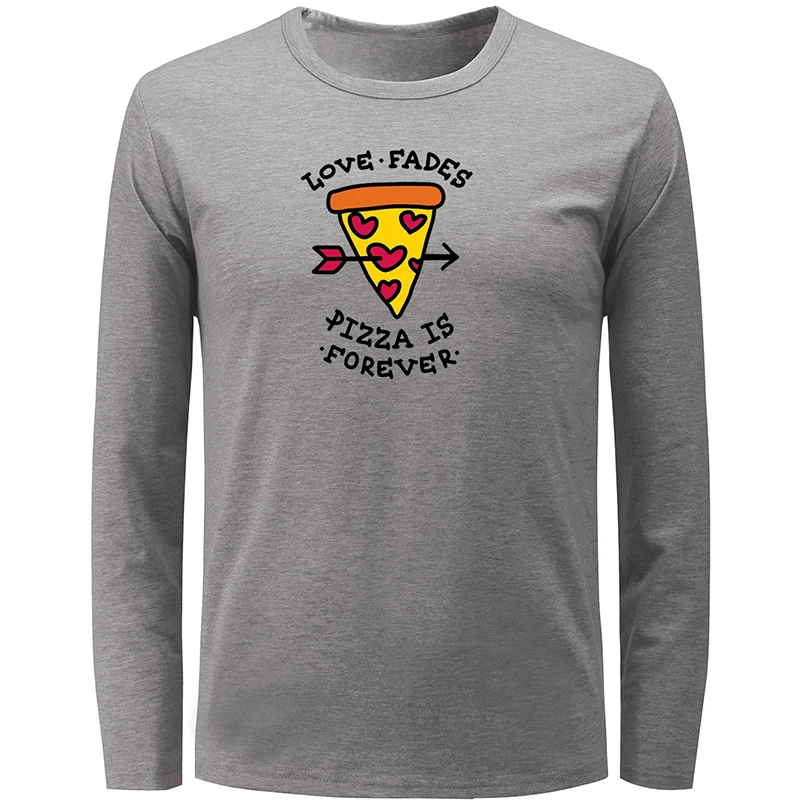 Мужская футболка с принтом Cupcakes Gym Monday Morning Love Fades Pizza is Forever хлопковая длинными