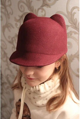 Фетровая шляпа для девочек и мальчиков из 100% шерсти с дьявольскими рожками Микки