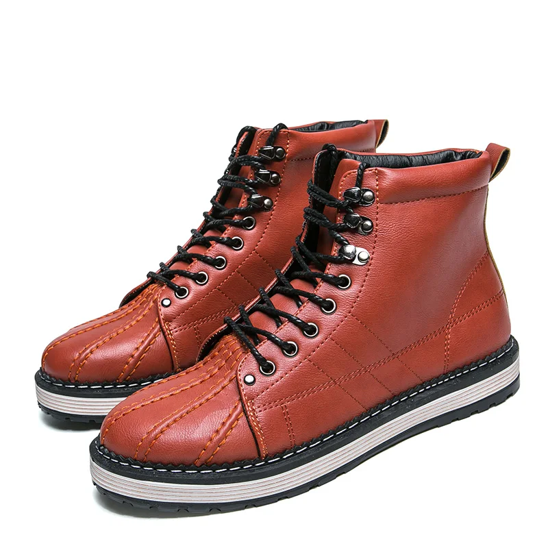 SERENE/зимние теплые мужские ботинки модные ботильоны на шнуровке в британском