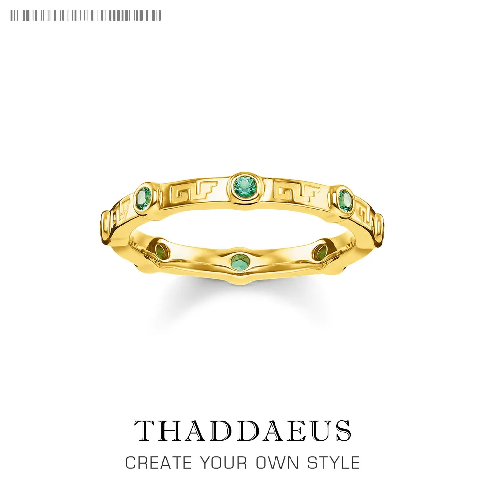 Кольцо золотой зеленый камень брендовая Новая Европа Стиль Glam Модные