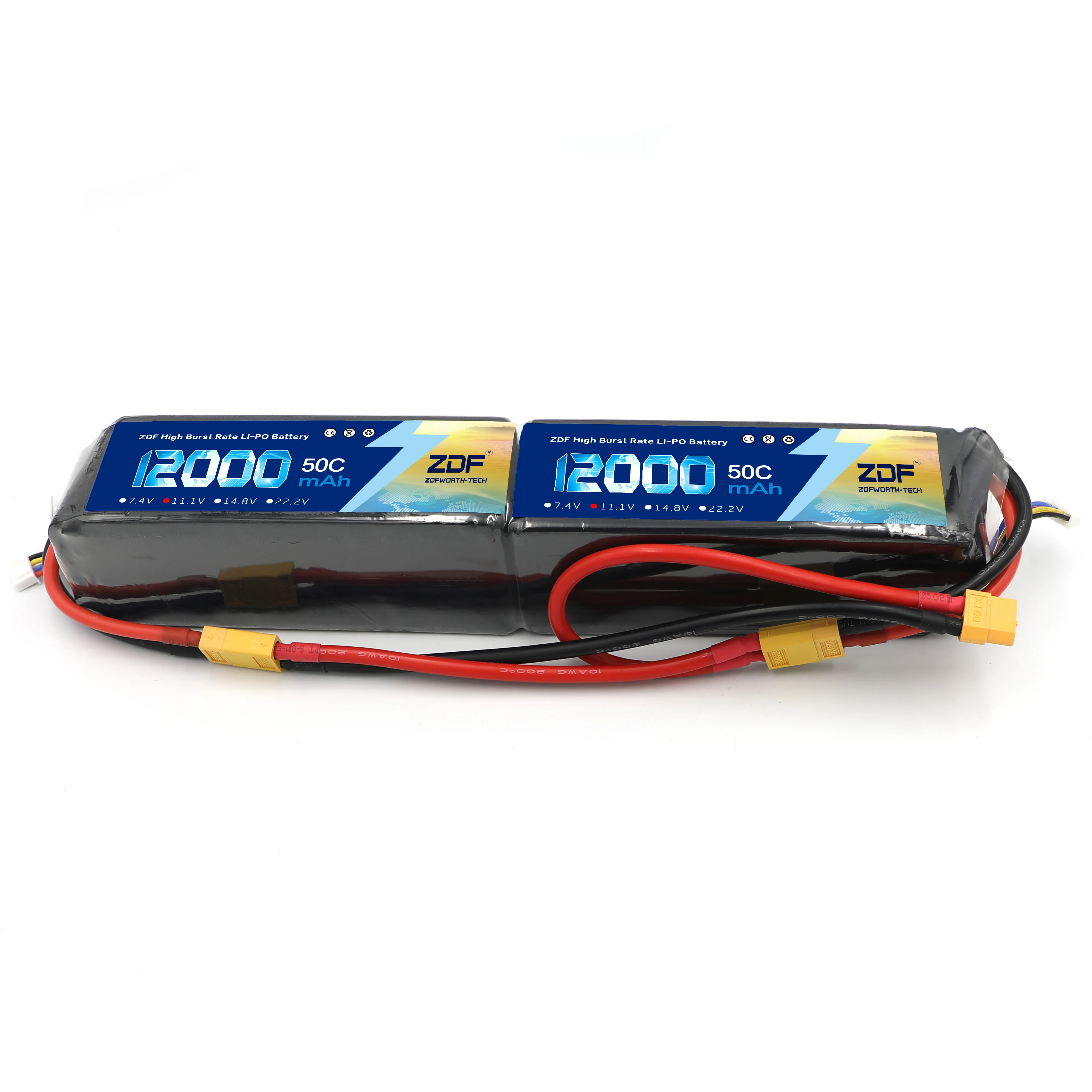 ZDF RC Lipo 6S аккумулятор 22 2 в 12000 мАч (2x3S 11 1 6000 50C) 50C Burst 100C для вертолета Drone Quadcopter