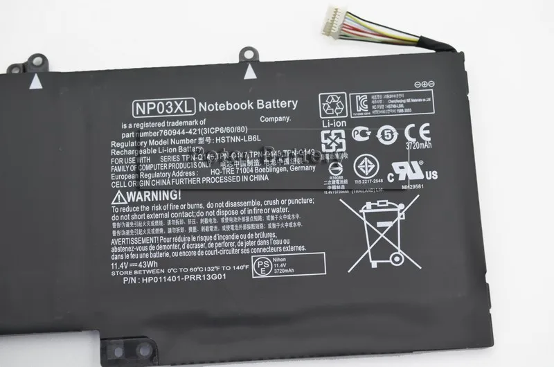 Оригинальный аккумулятор для ноутбука JIGU NP03XL TPN-Q146 TPN-Q147 TPN-Q148 15-U U010DX U011dx U030nd U050CA X360