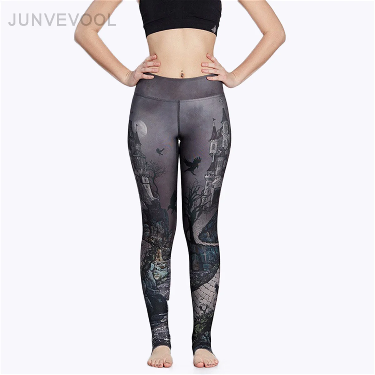 Gothic Fitness Leggings Harajuku Sexy Pants Elastic Women Legging Darkness High Quality Legins Push Up Workout Trousers | Женская одежда