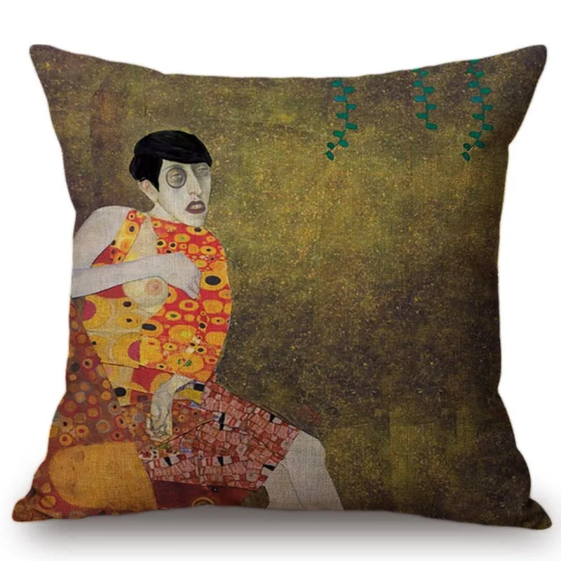 Декоративная подушка с милым мультяшным рисунком Густава Климта картина маслом