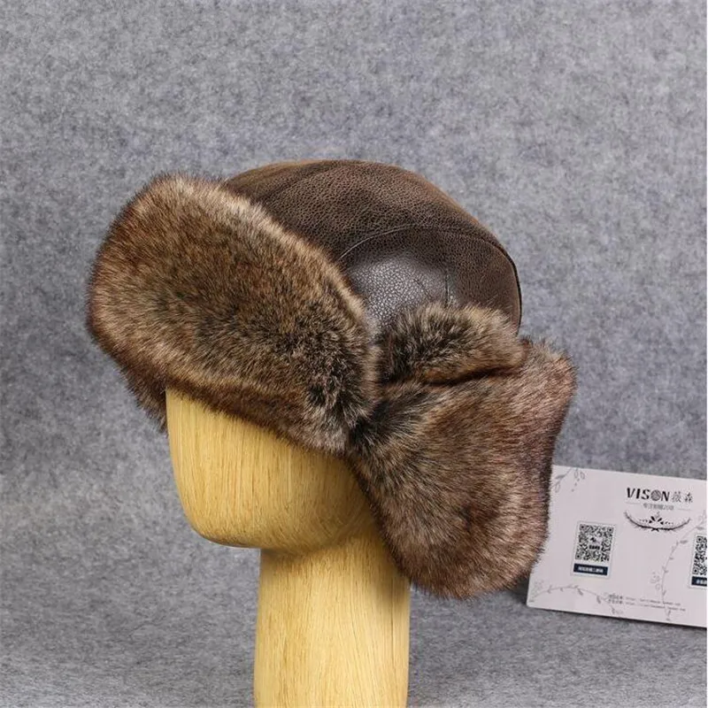 Новая зимняя шапка бомбардировщик ушных лоскутов мужская ушанка толстые теплые