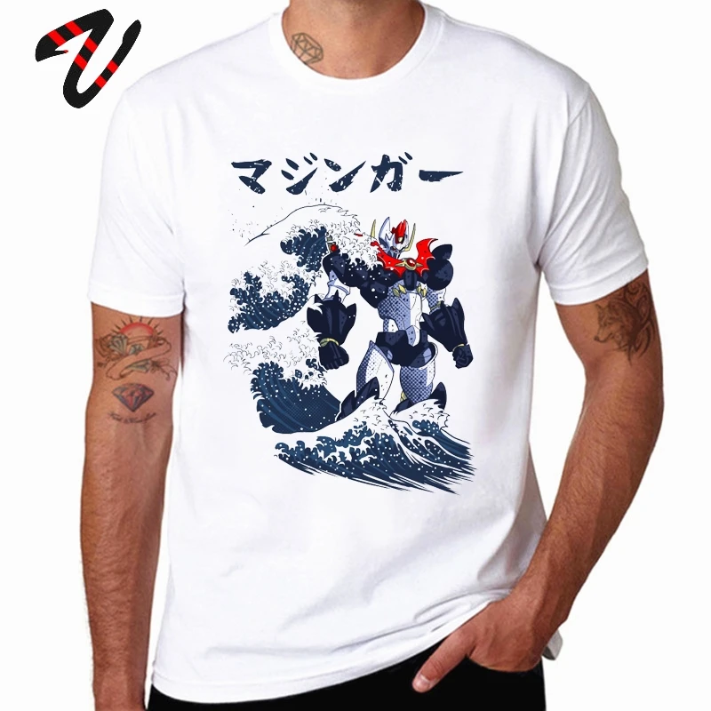 Футболка Mazinger Z мужская из 100% хлопка тенниска с рисунком Аниме Манга майка