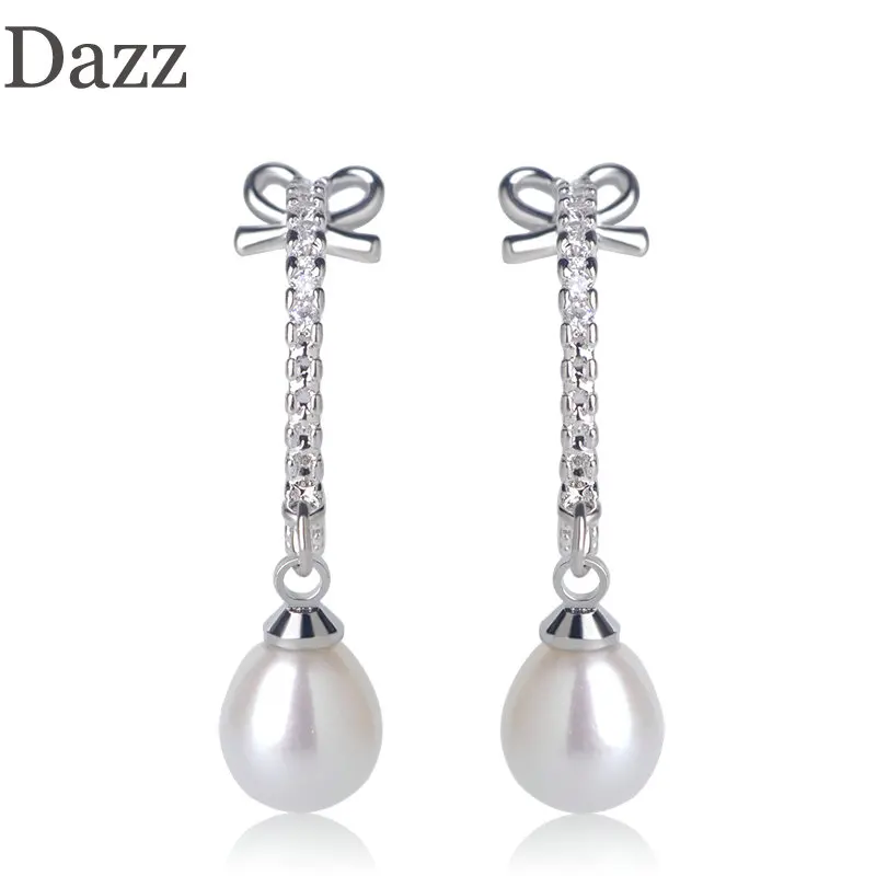 Dazz модные круглые серьги с пресноводным жемчугом бантами медные ювелирные