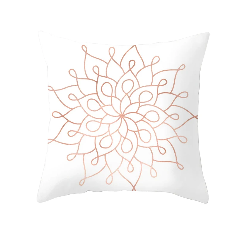 H01 mling 1pcs 45x45cm Geometric Pink Gold Decorative Pillow Peach Skin Sofa Cushion Waist Pillow Cover Decorative Cushion Cover - Цвет: H01