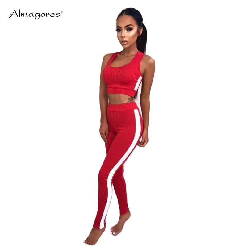 Almagores полосатый костюм Для женщин 2 шт. комплекты Верхняя одежда тренировочный