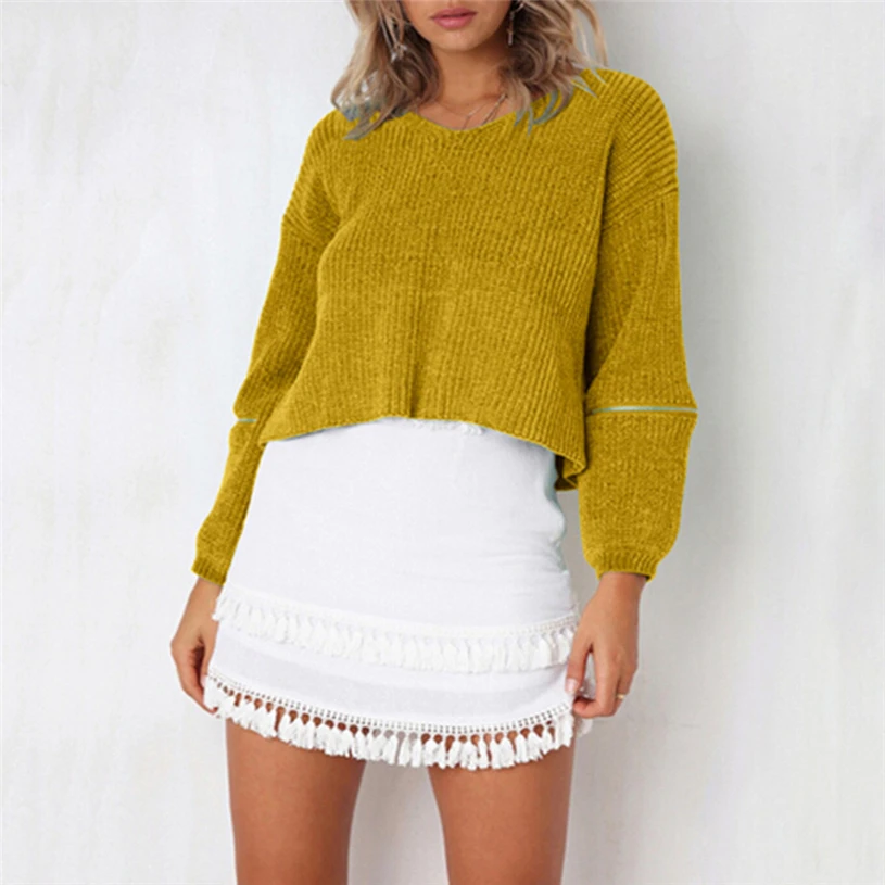 Women Winter Fashion Long Sleeve high quality women fashion 2018 Knitted Patchwork Tops Loose Sweater Y810#30 | Женская одежда
