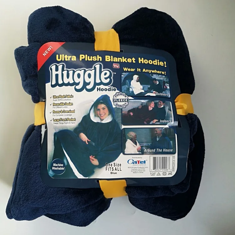 Одеяло большого размера толстовка с капюшоном Huggle ультраплюшевое одеяло мягкая