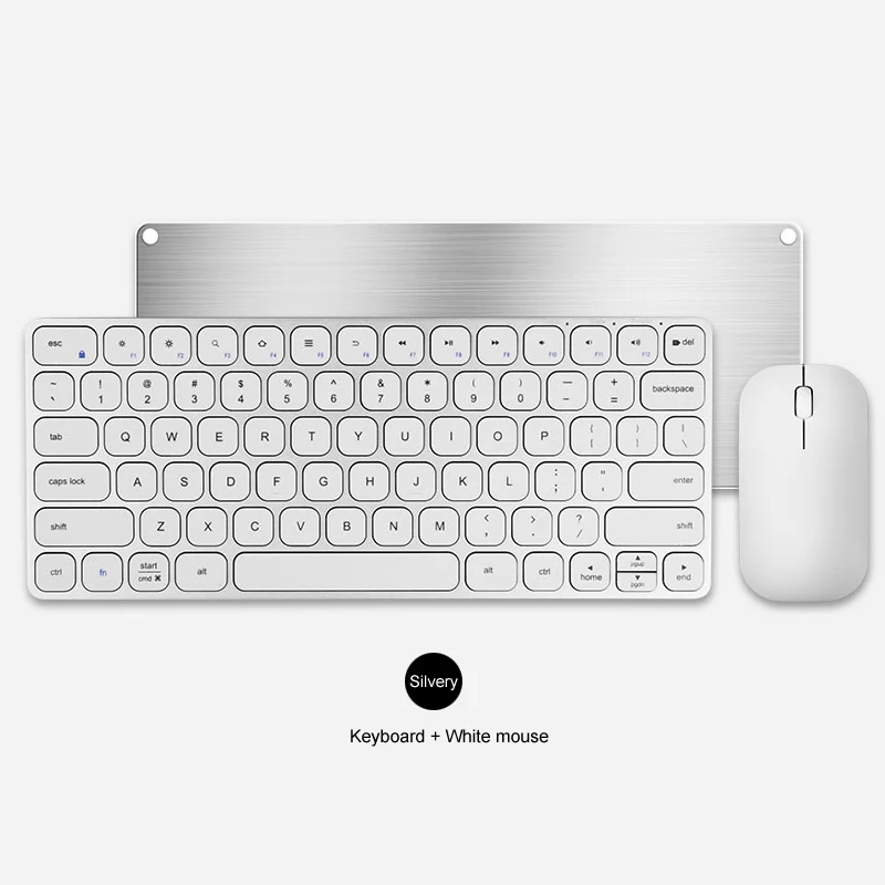 Silvery B. O. W Премиум тонкий металл 2,4 ГГц Беспроводная клавиатура и мышь(перезаряжаемая и бесшумная) для настольного компьютера, ноутбука с usb-портом - Цвет: Silvery