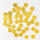 Поддельные золотые монеты в виде пирата, 50 шт., золотые украшения для детского дня рождения, золотые украшения для Хэллоуина, Рождества, вечеринки
