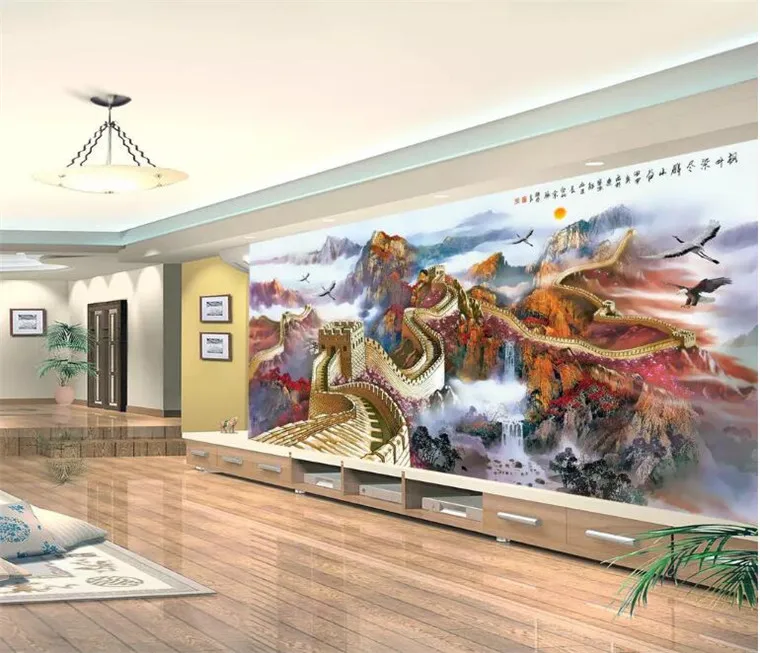 Пользовательские фото обои 3d мили Великая стена китайский пейзаж великолепные