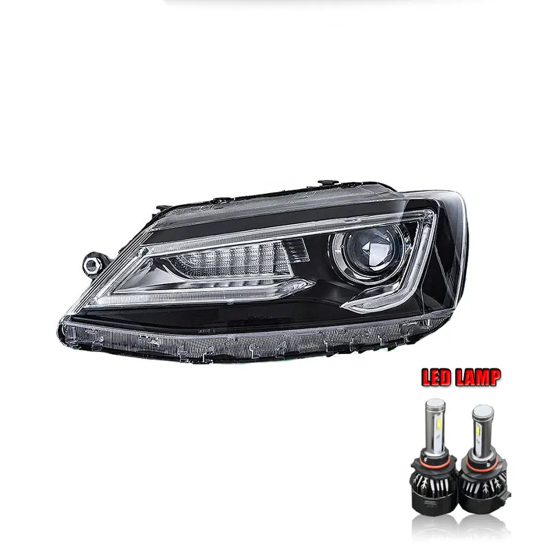 ALL LED 2 шт. светодиодный фары для VW Jetta 2012- светодиодный автомобильный фонарь ангельские глазки ксенон HID комплект Противотуманные фары светодиодный дневные ходовые огни - Цвет: ALL LED