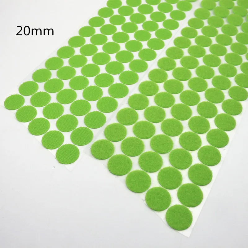 Green 20mm 100 Pairs 100 пар 10-20 мм самоклеящаяся клейкая крепежная Лента наклейки "точки" крепкий крючок и петля Волшебная наклейка нейлон Velcros клей двойной замок - Цвет: Green 20mm 100 Pairs
