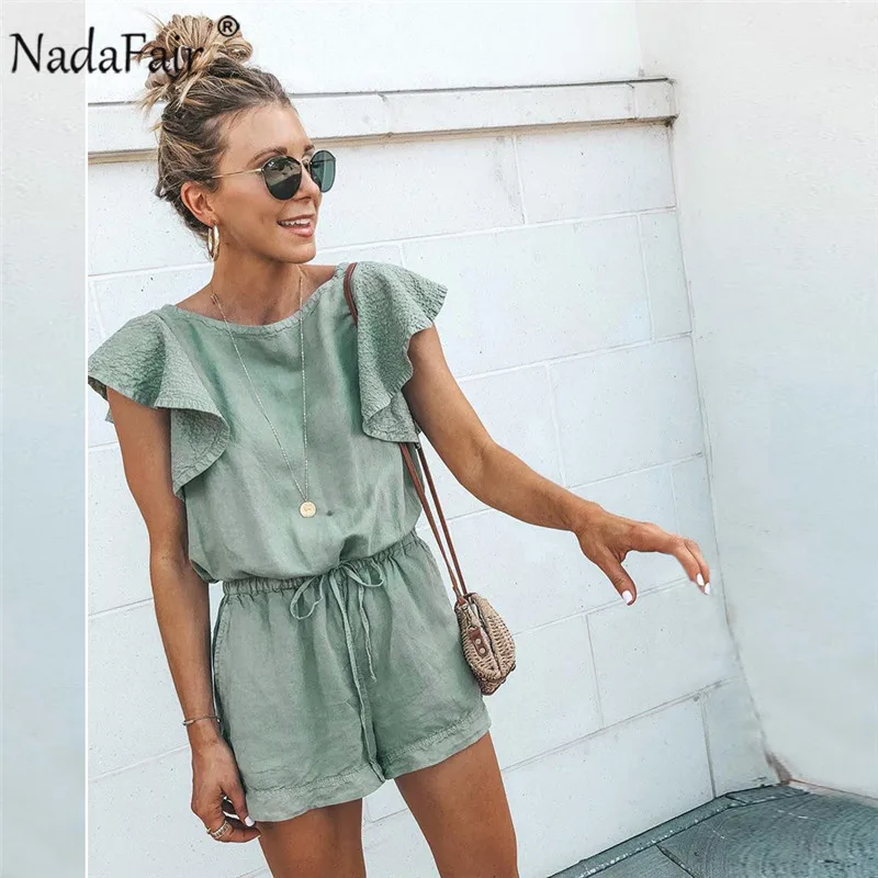 Женский Короткий комбинезон Nadafair летний элегантный повседневный из хлопка и