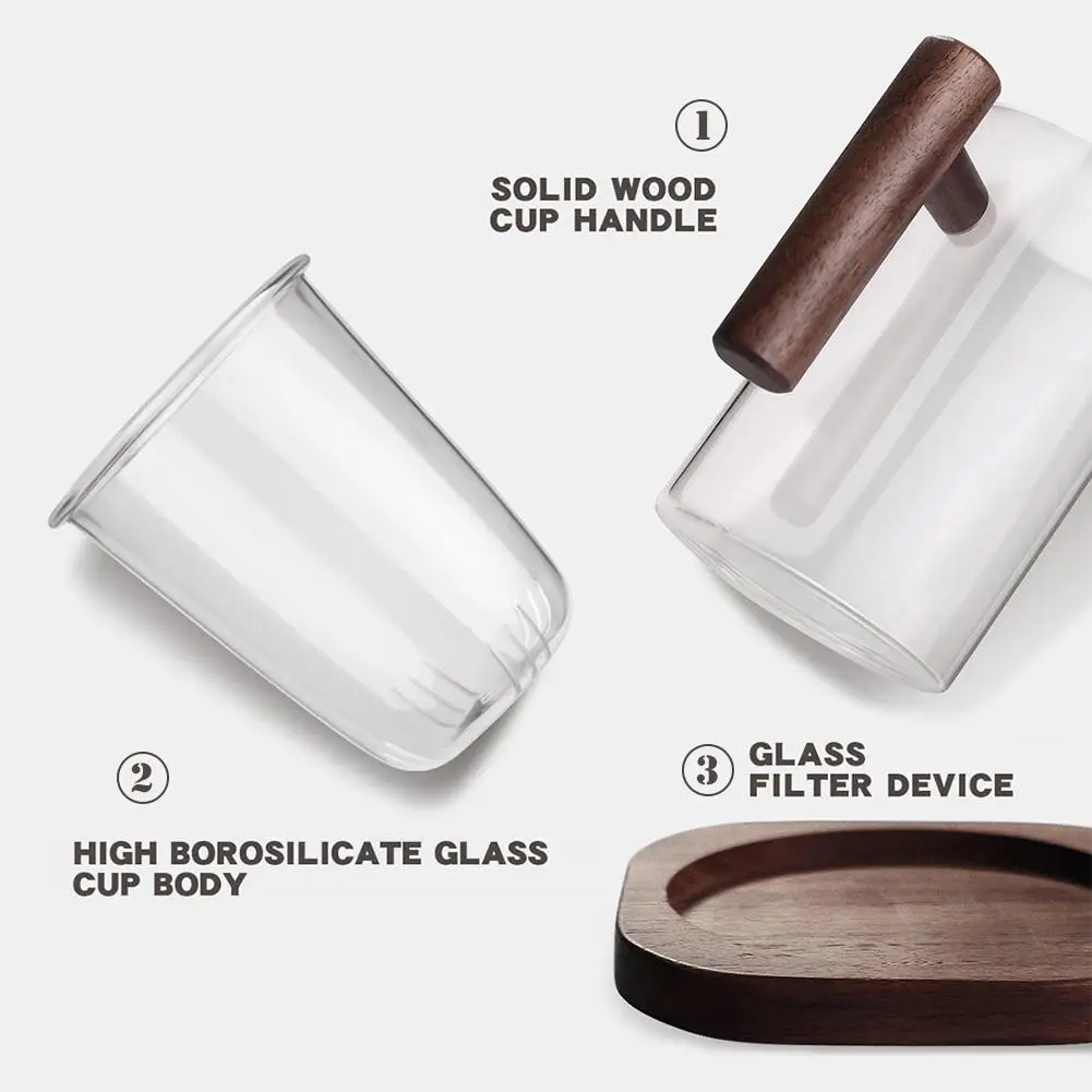 400 мл деревянная ручка Двойная Стенка боросиликатное стекло чайная чашка с