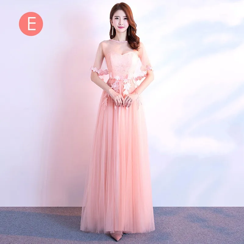 Beauty-Emily, кружевные платья подружек невесты,, горячая распродажа, v-образный вырез, кружева, а-силуэт, вечерние платья, платья для выпускного вечера, Robe De Soiree - Цвет: Pink E