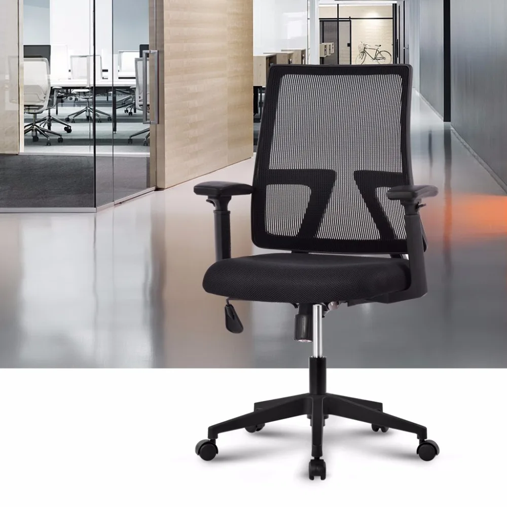 Современный офисный стул LANGRIA со средней спинкой с поворотной сеткой игровой 3 мя