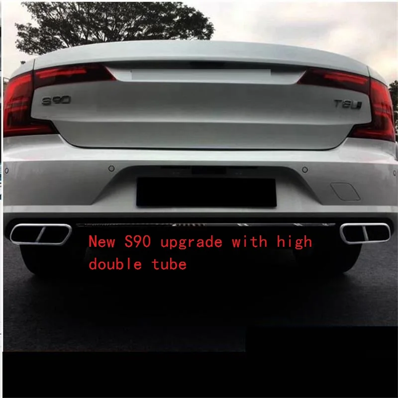 Для volvo s90 с четырьмя выдвижными ящиками трубы хвост горло паста s90 хвост горло украшения модифицированные аксессуары из нержавеющей стали- режим