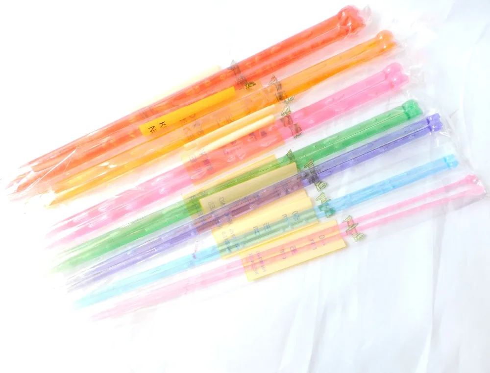 Набор гладких акриловых прямых игл для рукоделия 7 размеров 14 шт. 71357 | Дом и сад