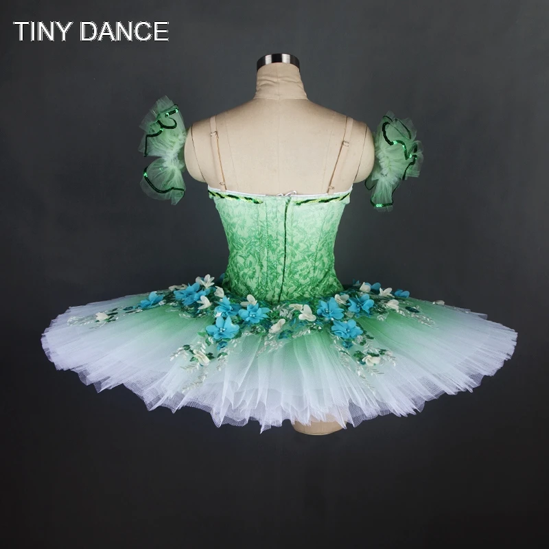 10 слоев жесткой Тюль Омбре зеленый Профессиональный Классический Балетная пачка