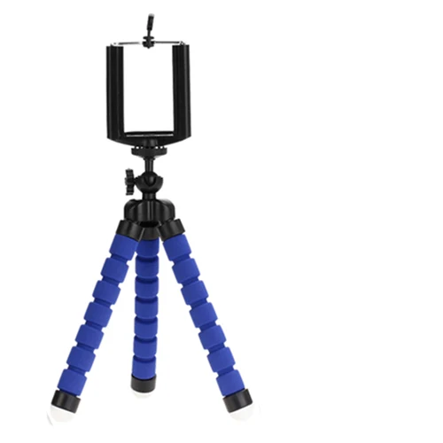 Blue Мини Гибкий губчатый штатив Осьминог для Gopro камера штатив для iPhone Xiaomi huawei смартфон аксессуар с держателем телефона клип - Цвет: Blue