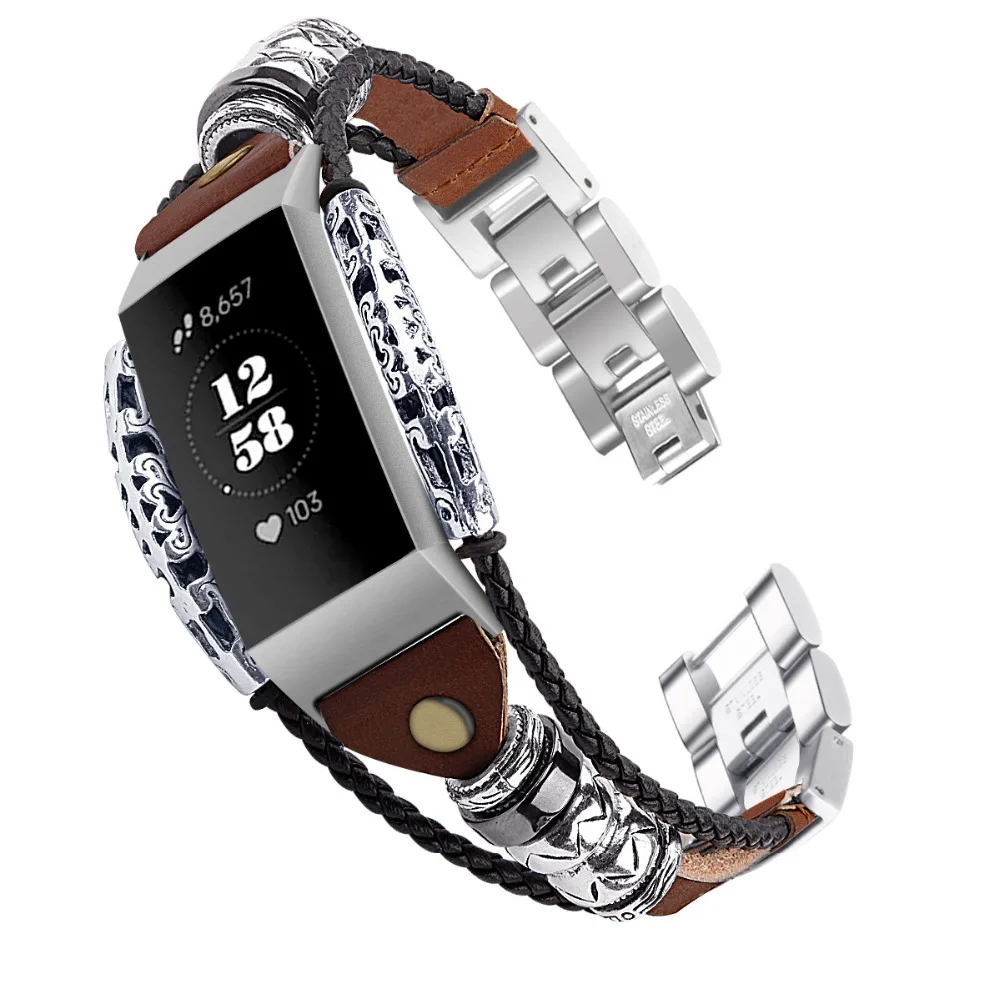 Ремешок COMLYO из натуральной кожи для Fitbit Charge 3 новейший сменный Браслет наручных