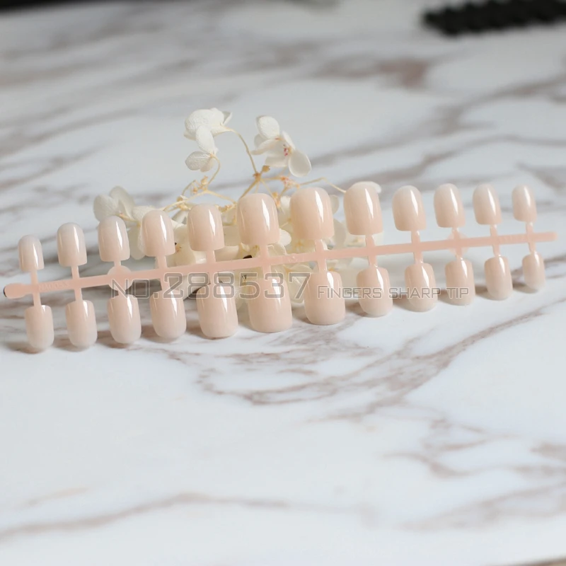2017 Бестселлер 24 шт. накладные ногти телесного цвета конфетные короткие круглые