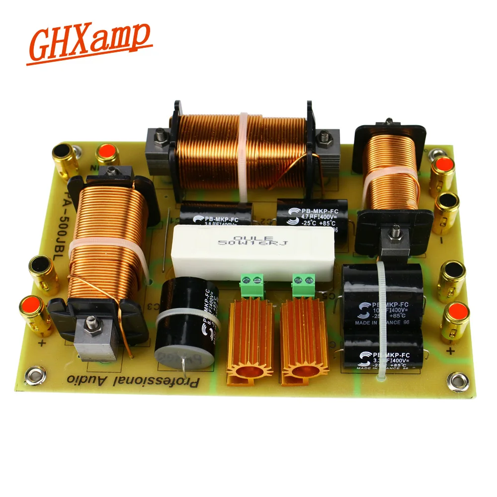 GHXAMP 2 Way кроссовер 1500 Вт ВЧ+ двойной НЧ-динамик Динамик кроссовер 2500 Гц высокой Мощность в течение 15-18 дюймов этап профессионального аудио-1 шт