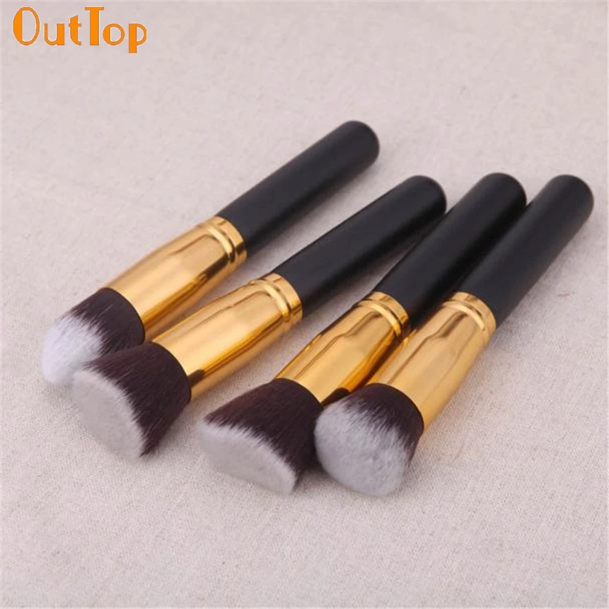 OutTop ColorWomen 4 шт./компл. черные синтетические Кабуки кисти для основы один макияж