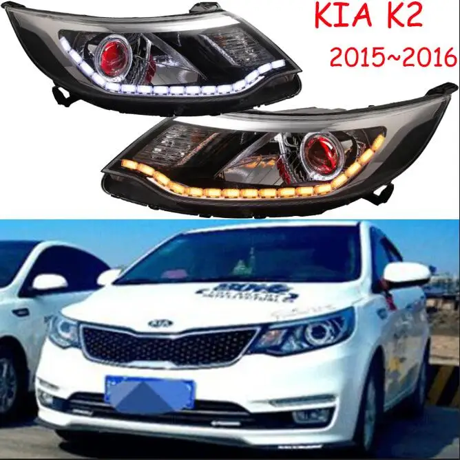 Model1 style 1 компл. БАМПЕР фара для KIA K2 головной светильник~ 2016y автомобильные аксессуары, передний светильник для kia k2 rio фары противотуманные - Цвет: Model1 style