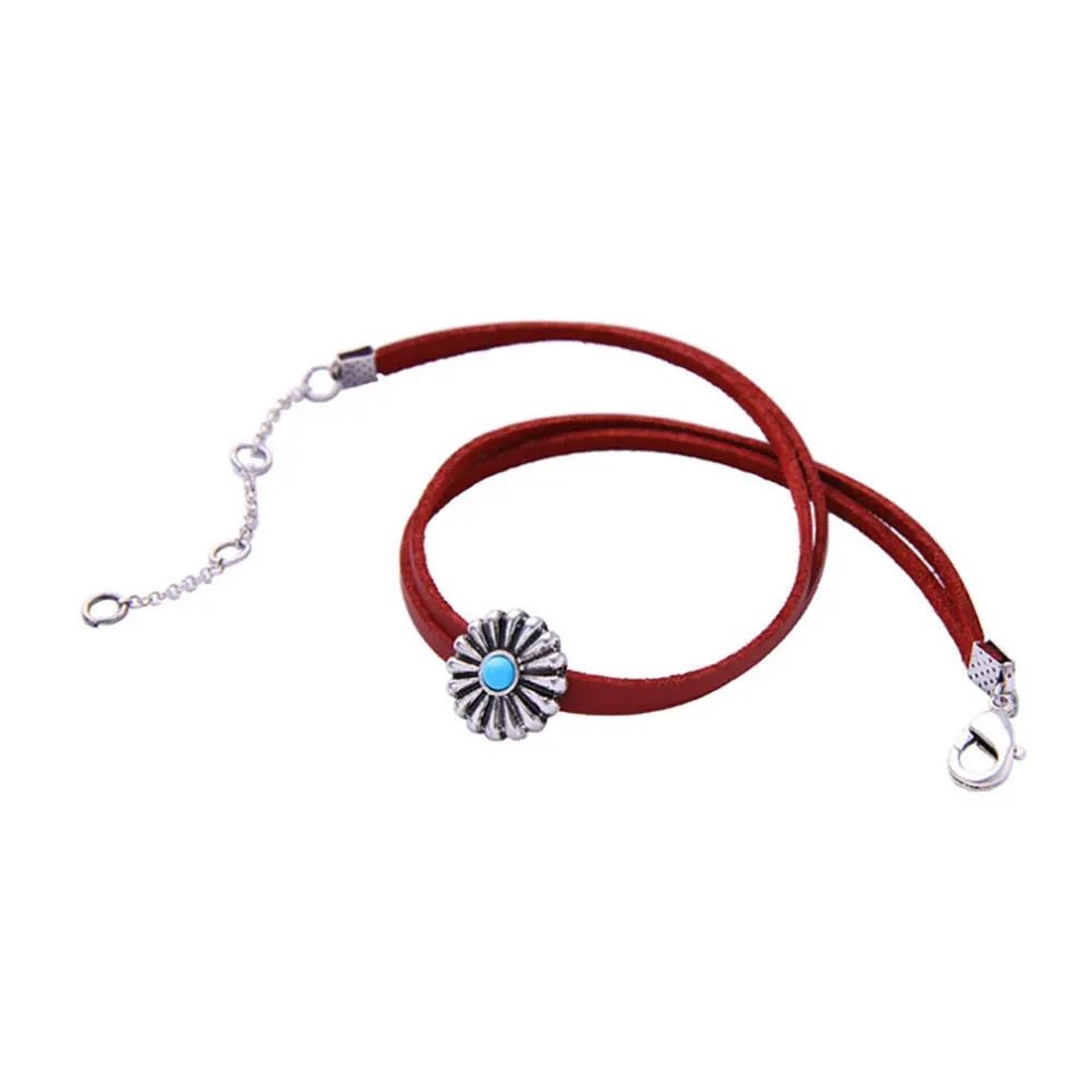 2017 Flowers Red Imitation Leather Vintage Choker New Popular Necklaces for Women Fashion Jewelry | Украшения и аксессуары
