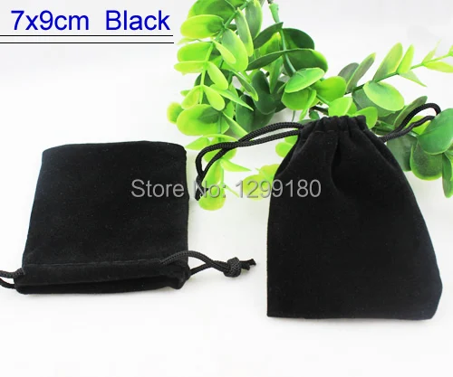 Черная бархатная сумка на шнурке 7x9 см 50 шт./лот|jewelry bag|velvet drawstringvelvet drawstring pouch |