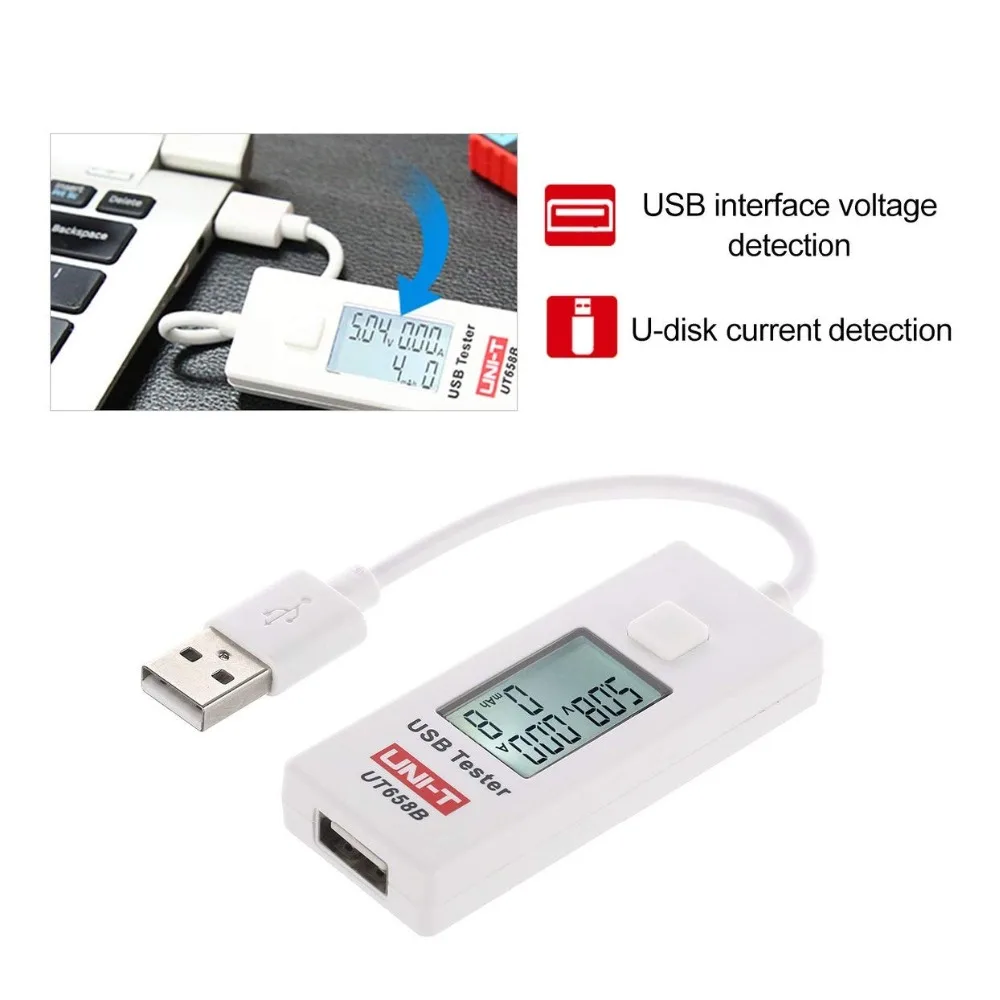 UNI-T UT658B цифровой мини-ЖКД USB Вольтметр Амперметр зарядное устройство банк силы