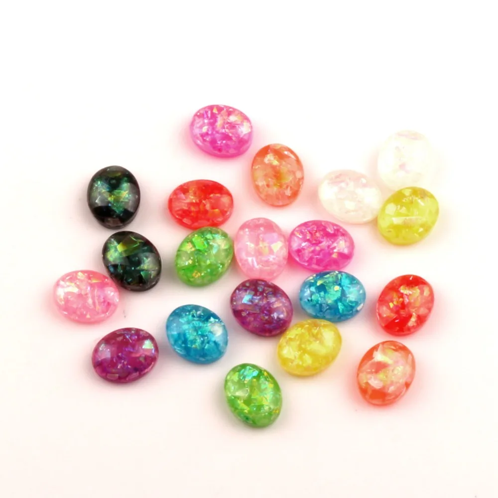 

100Pcs Mixed Resin Bling Oval Decoration Crafts Beads Flatback Cabochon Scrapbooking For Embellishments Kawaii Diy Accessories