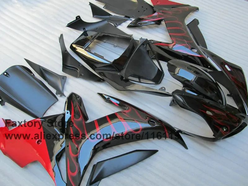 100% полный набор обтекателей для YAMAHA YZF R1 2002 2003 комплект 02 03 красное пламя запасные