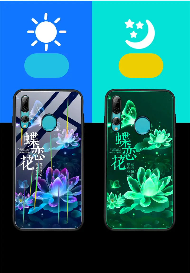 Светящийся чехол для телефона huawei Honor 20 Lite, чехол, светящаяся задняя крышка из закаленного стекла для huawei Honor 10i 20 Lite, чехол, сумка