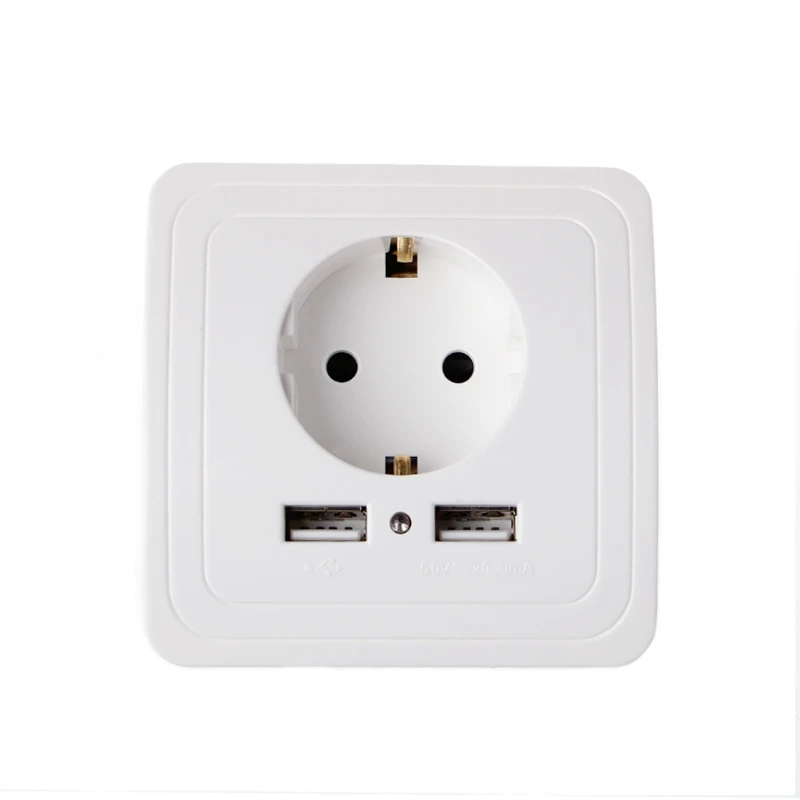 Настенное зарядное устройство с двумя USB портами 5 В 2 А|Электрические розетки| |