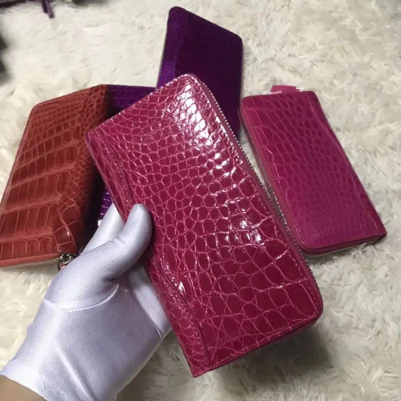 Женский клатч из 100% натуральной крокодиловой кожи кошельки и кошелек глянцевый