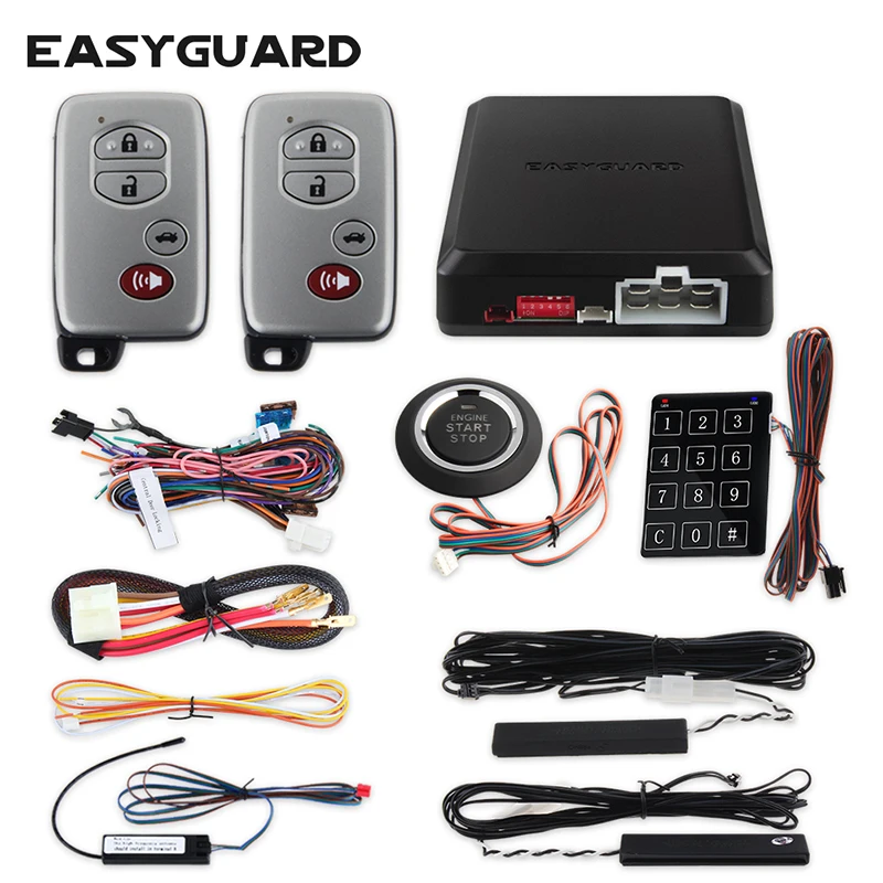 EASYGUARD автомобильный БЕСКЛЮЧЕВОЙ сигнализация Автозапуск кнопка запуска