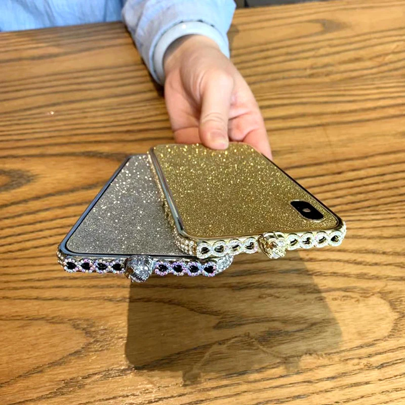 Чехол-бампер со стразами для iphone X XS Гибридный чехол 6 6s 8 7 plus Apple блестящий